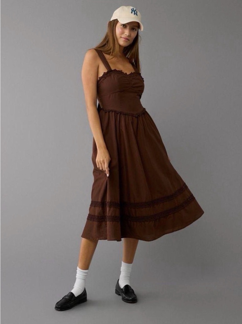 American Eagle Outfitters Brown Midi Dress NWT